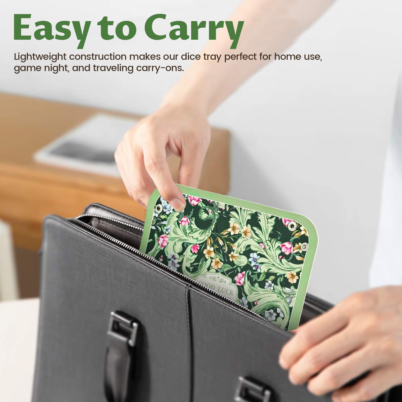 LELE LIFE 4 Pack Dice Tray for Rolling Vintage Flower Folding Dice Box Tabletop Mat - Image 4