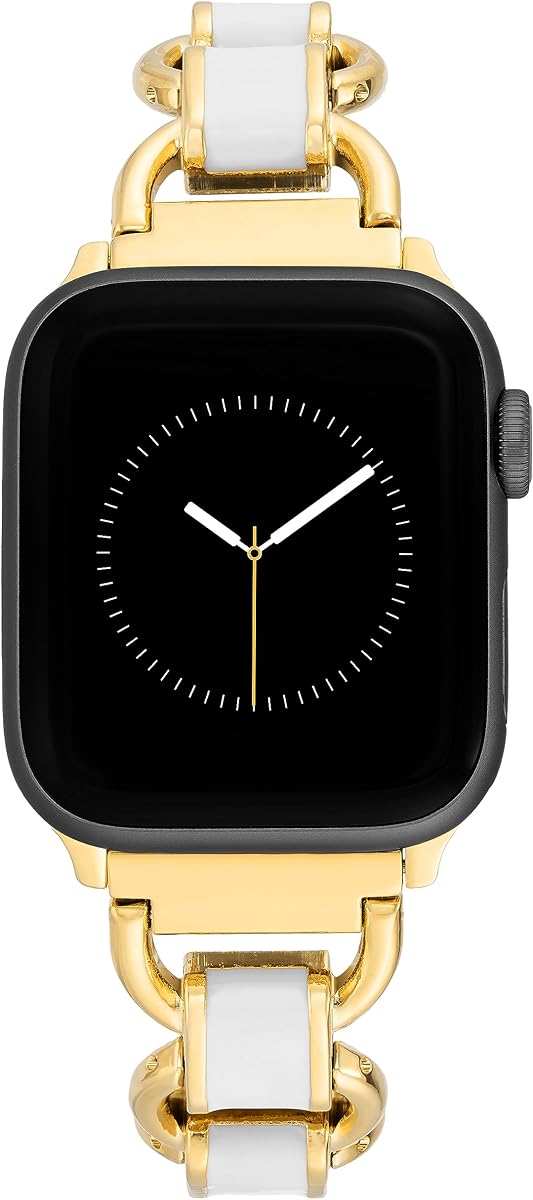 Anne Klein Pulsera de cadena de moda para Apple Watch, segura, ajustable, correa de repuesto para Apple Watch, se adapta a la mayoría de las muñecas