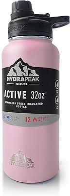 Hydrapeak 32 oz Insulated Water Bottle with Chug Lid - Reusable Leak Proof Stainless Steel Water Bottles, Double Wall Vacu...