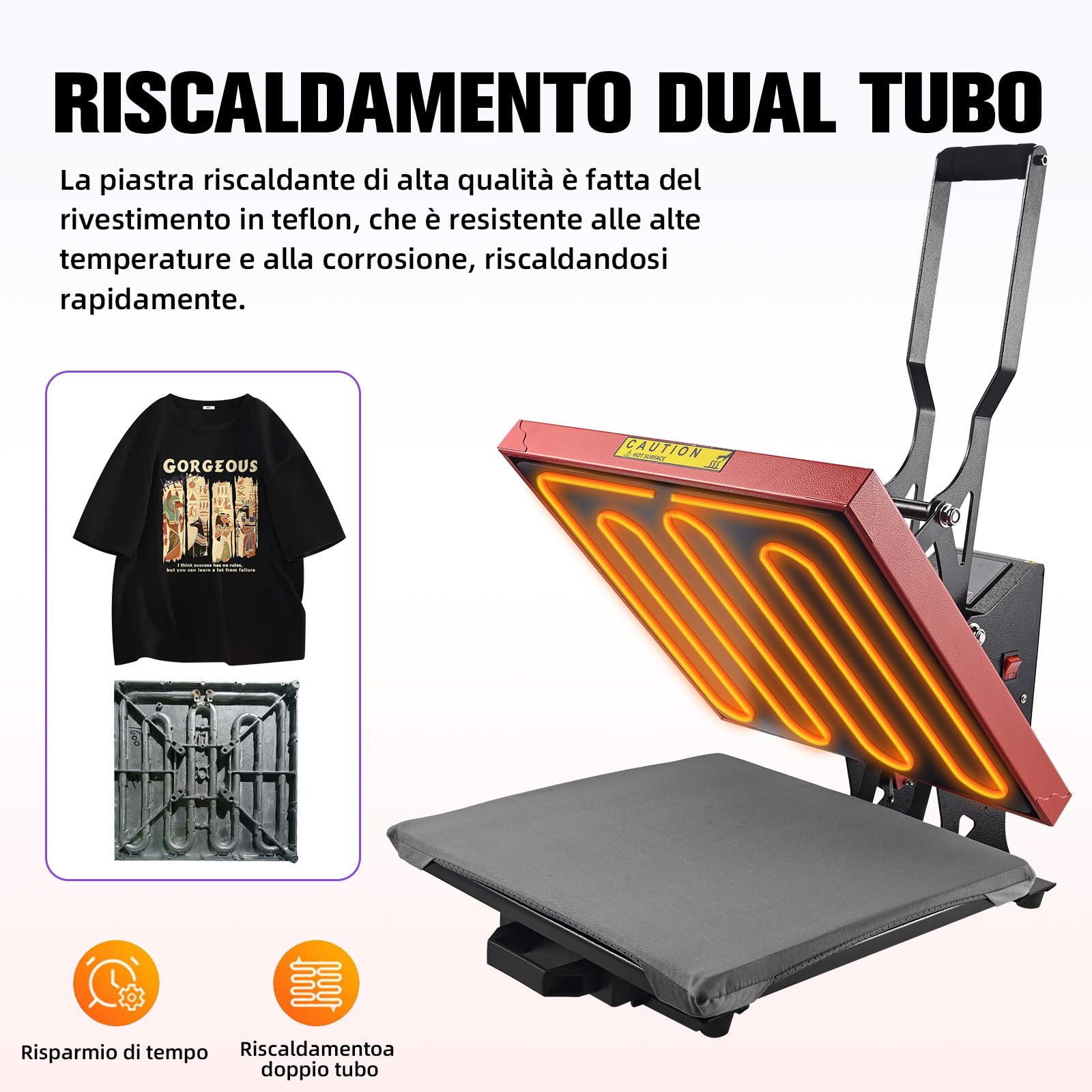 ColorSub timbratrice a caldo Pressa a caldo digitale 38x38cm(15 "x 15") pressa a sublimazione, pressa a caldo in teflon, t-shirt, vestiti, borsa con trasferimento, 1600W