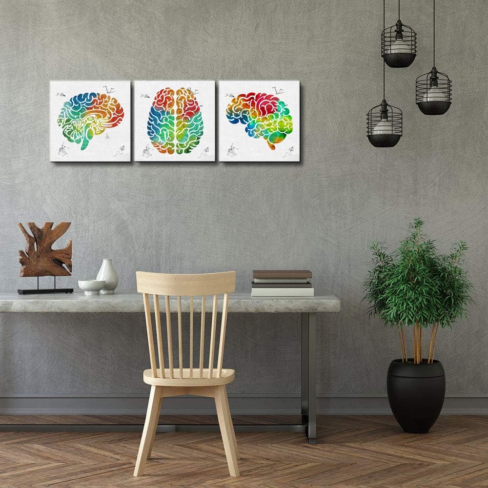 LoveHouse Brain Wall Art Neuroscience Artork Neurology and Psychology Painting Pictures Prints Graduation Gift Idea Medical Art Education Science