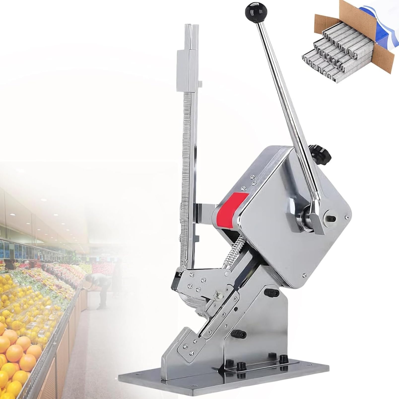 Máquina cortadora manual para empaquetar embutidos artesanales y frutas frescas