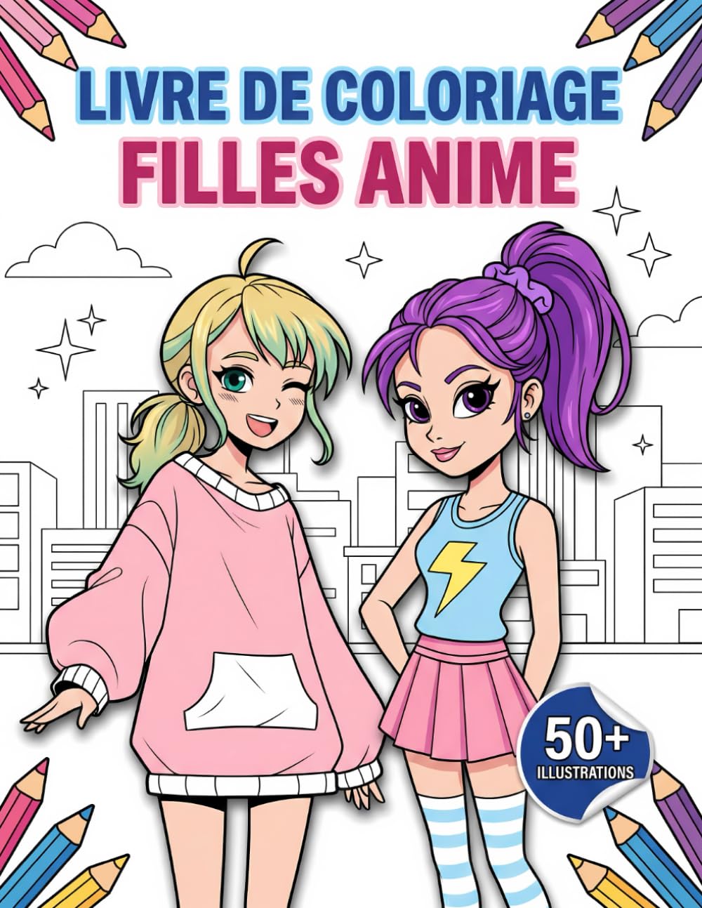 Livre de Coloriage Filles Anime: Magnifiques Portraits Inspirés Du Style Japonais Pour Heures De Plaisir Créatif