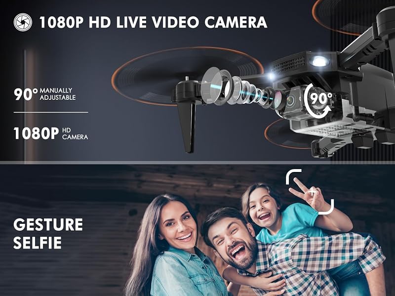 AVIALOGIC HD 720P Drón Gyerekeknek - WiFi FPV Kamerás Quadcopter, Fejnélküli Mód, 3D Flip, Magasságtartás, Útvonalkövetés, Kezdőknek, 2 Akku
