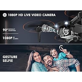 AVIALOGIC Mini Drone with Camera for Kids, Remote Control Helicopter Toys Gifts for Boys Girls, FPV RC Quadcopter with 1080P HD Live Video Camera, Altitude Hold, Gravity Control, 2 Batteries, Black