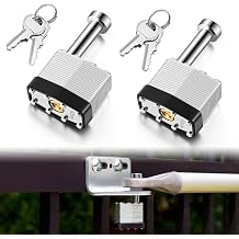 Feekoon 2 Pack Gate Operator Security Pin Lock, Compatible with Mighty Mule FM133, Compatible with GTO FM345, Replace Front Mount Security Pin for Automatic Swing Gate Opener, Theft Prevention Black