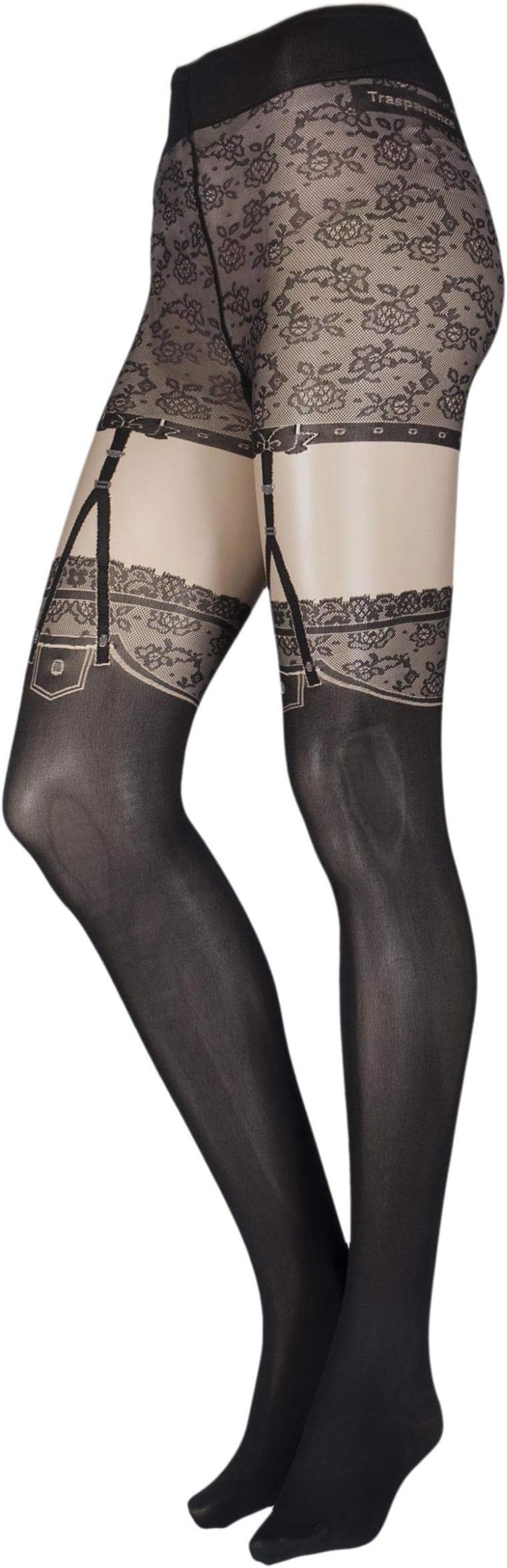 Trasparenze Demme Mock Suspender Tights Color: Cosmetic Size: 3 (Large)