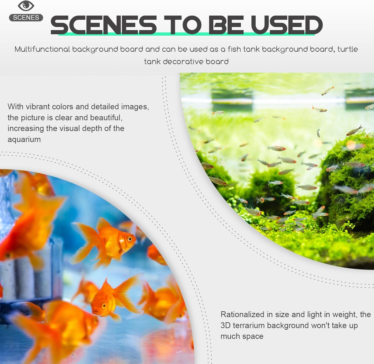 3pcs Reptile Tank Background for Aquariums Realistic Lightweight Decorative Backdrop for Turtle and Fish Tanks for Bearded Dragons and Lizards
