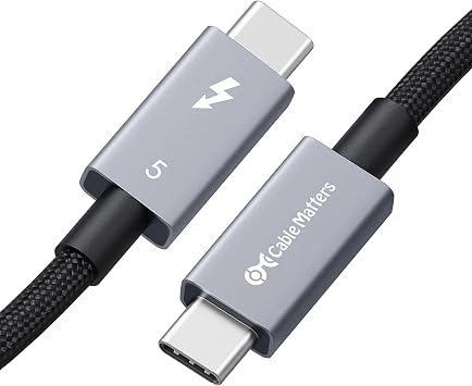 Intel Certified Cable Matters 80Gbps Braided Thunderbolt 5 Cable 0.5m