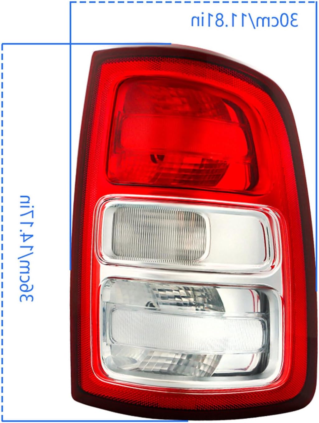 labwork Outer Tail Lamp Light Replacement for Ram 2500 2019-2022 Red Lens Chrome Housing Passenger Side Brake Light 68361714AD