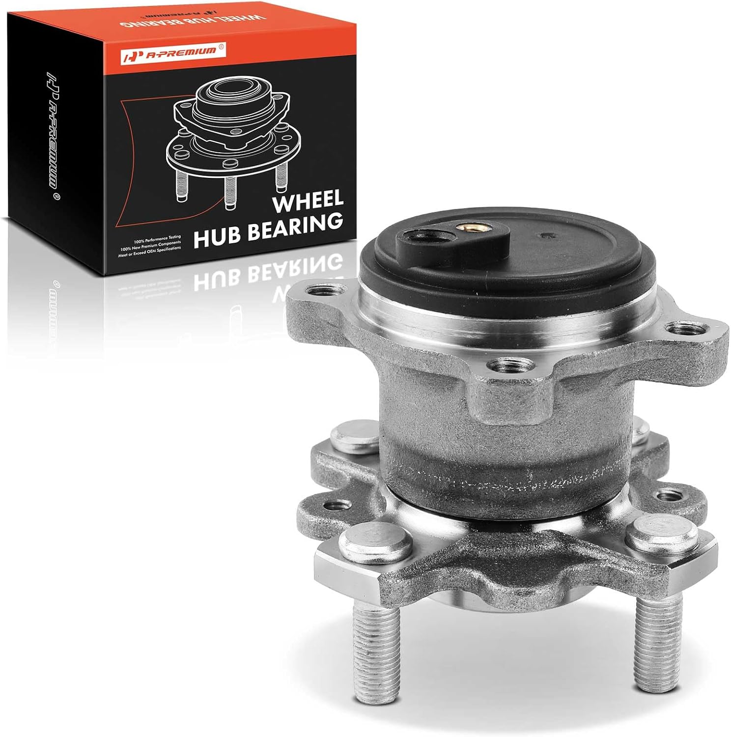 A-Premium Rear Wheel Bearing and Hub Assembly with 4-Lug Compatible with Toyota Yaris iA 2017-2018, Yaris 2019-2020, Scion iA 2016, FWD Only