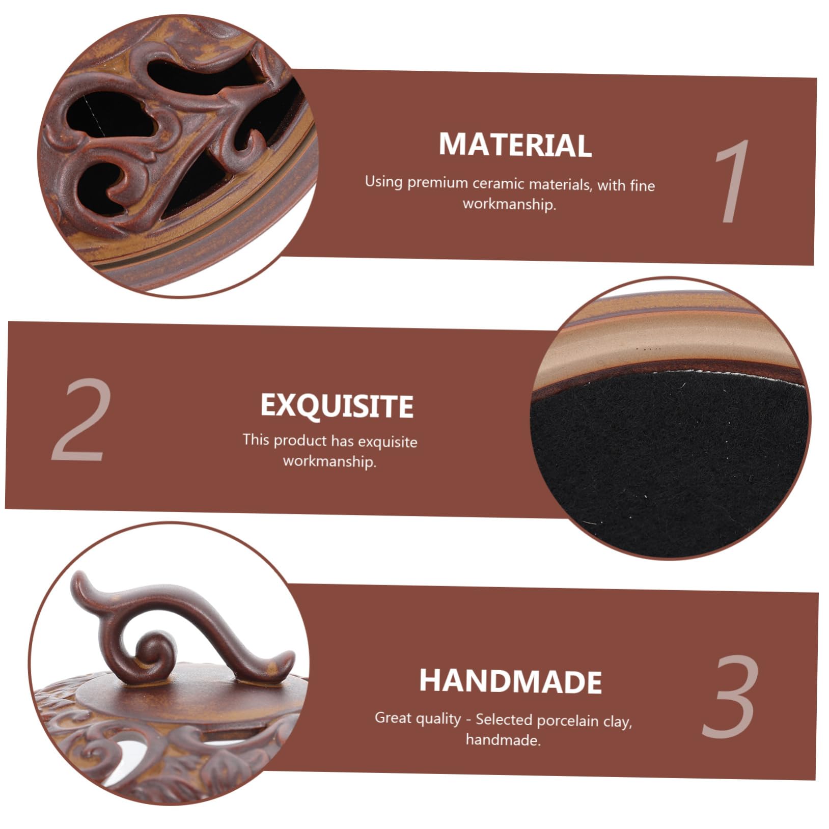 Cabilock Bruciatore Di Incenso Ceramica Retro Incensiere Decorativo Per Casa Ufficio e Spa Atmosfera Artistica Unica Bruciatore Per Aromaterapia e Meditazione Design Elegante Con Effetto
