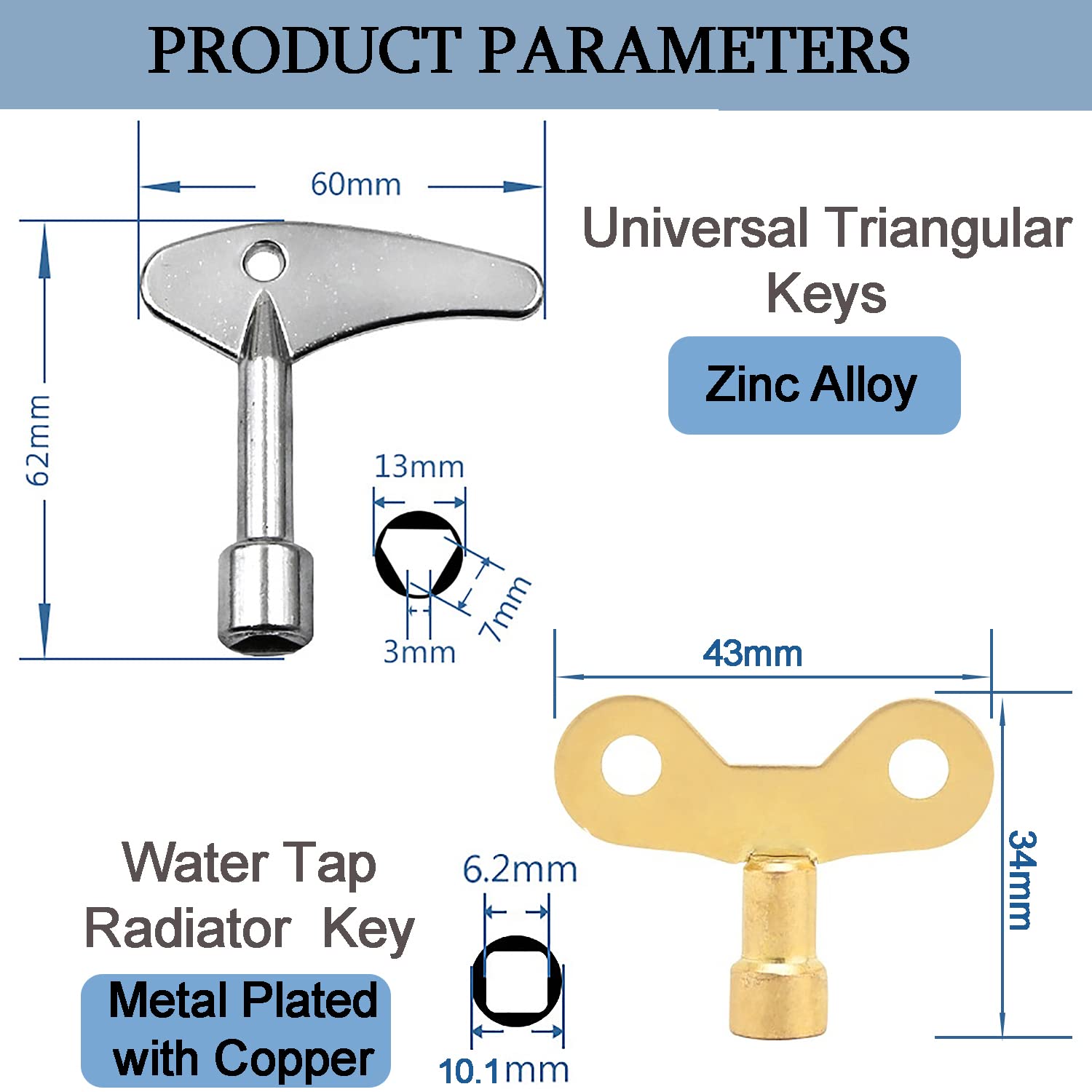 Image secondaire de Lot de 4 clés multifonctions pour radiateur et compteur - WeqeYent