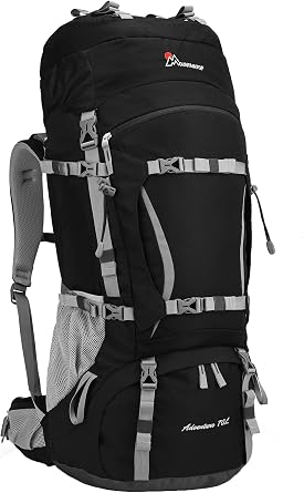 MOUNTAINTOP 70L Internal Frame Hiking Rucksack with Rain Cover Unisex