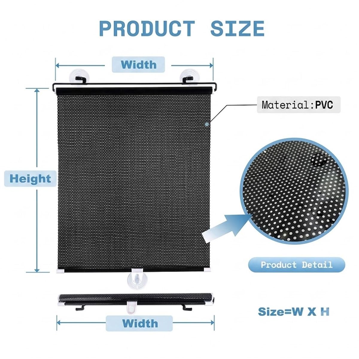 Tende Oscurante Con Ventose Tendina Oscuranti A Rullo Finestra Retrattili | Termiche Isolanti Portatile Protezione UV Protezione Solare Privacy Interni Auto Casa Ufficio Camera Da Letto Bagno