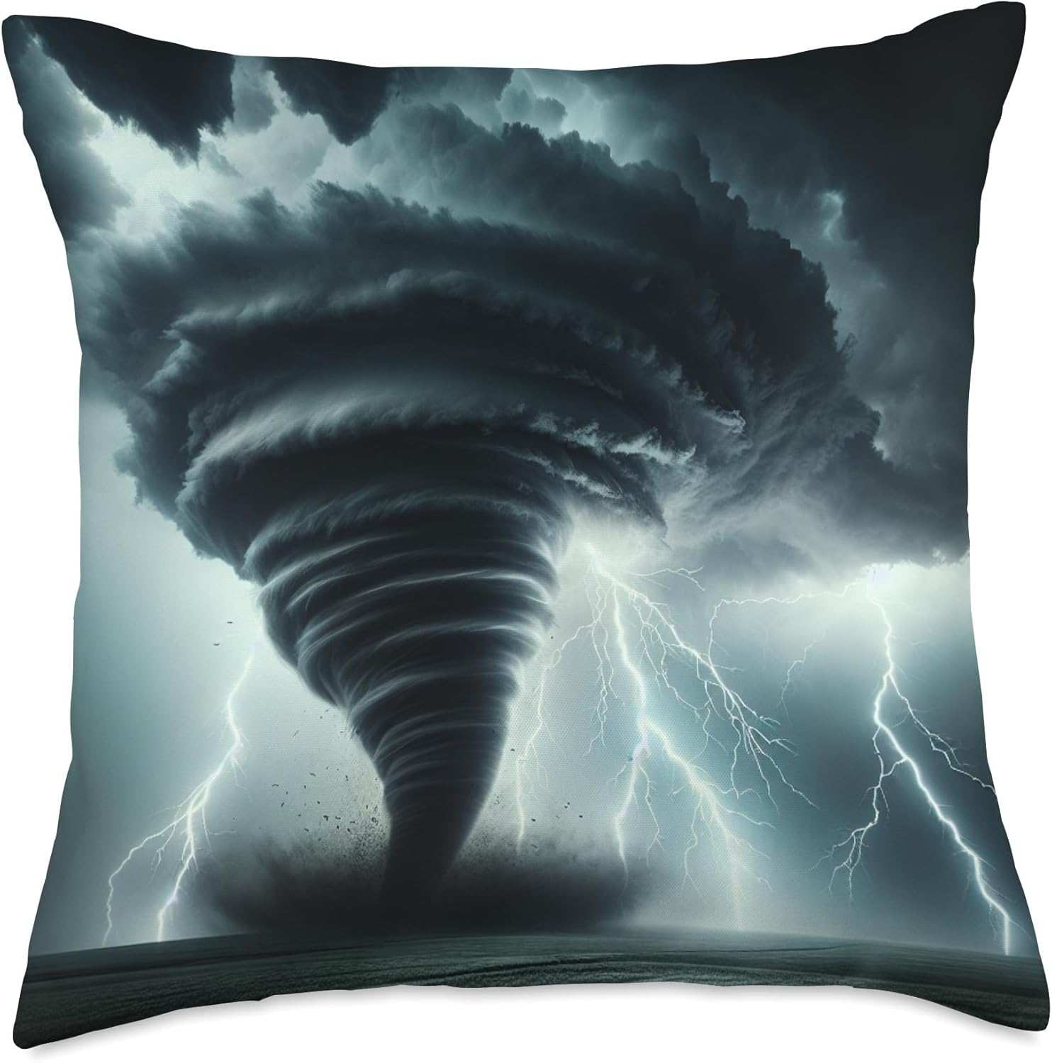 Tornado And Lightning Storm Throw Pillow