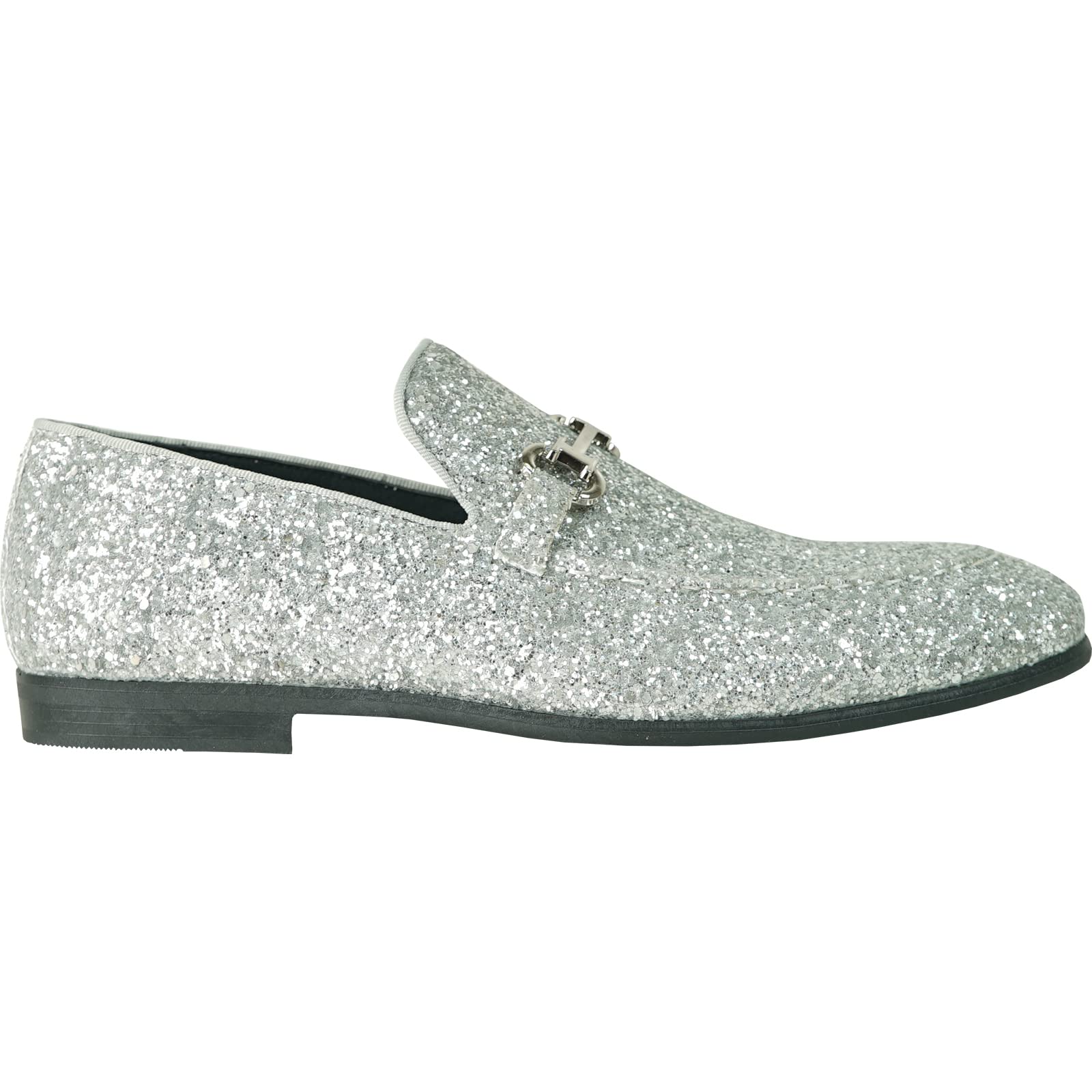 Bravo! Men Dress Shoe Prom Slip-on Loafer Lace-up Oxford Cap Toe Metallic Glitter for Wedding Prom Black Blue Green Gold Pink Pewter Purple Silver Red