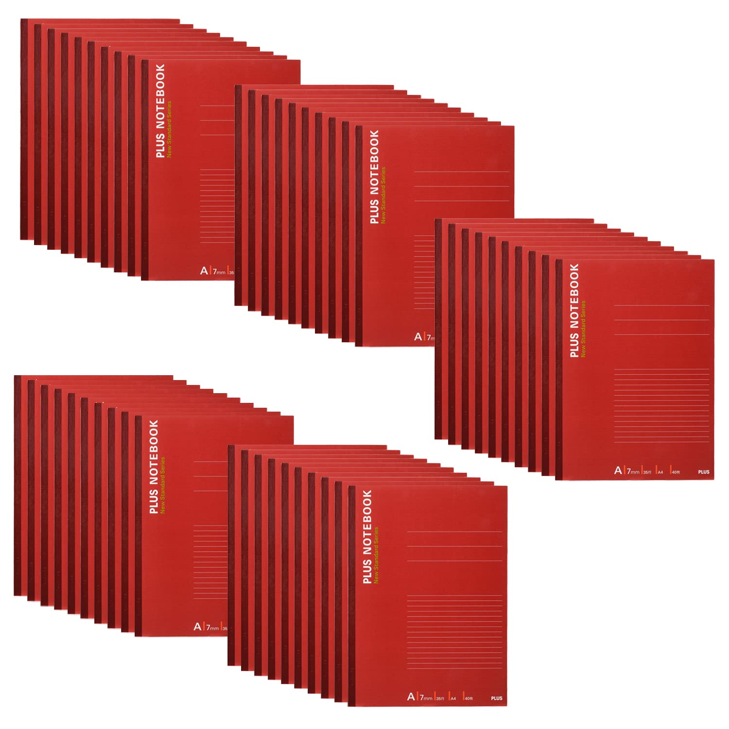 Amazon | PLUS ノート A4 (1号) レッド 50冊 NO-204AS 76-713 ×50 A4