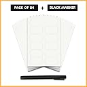 CLICKEDIN 84 Pc White Vinyl Stickers for Mason Jars Glass Bottles, Decals Craft, Kitchen Waterproof Jar Labels Stickers with Black Marker (12 Same Shapes 2.5 Inch x 1.25 Inch) gallery image