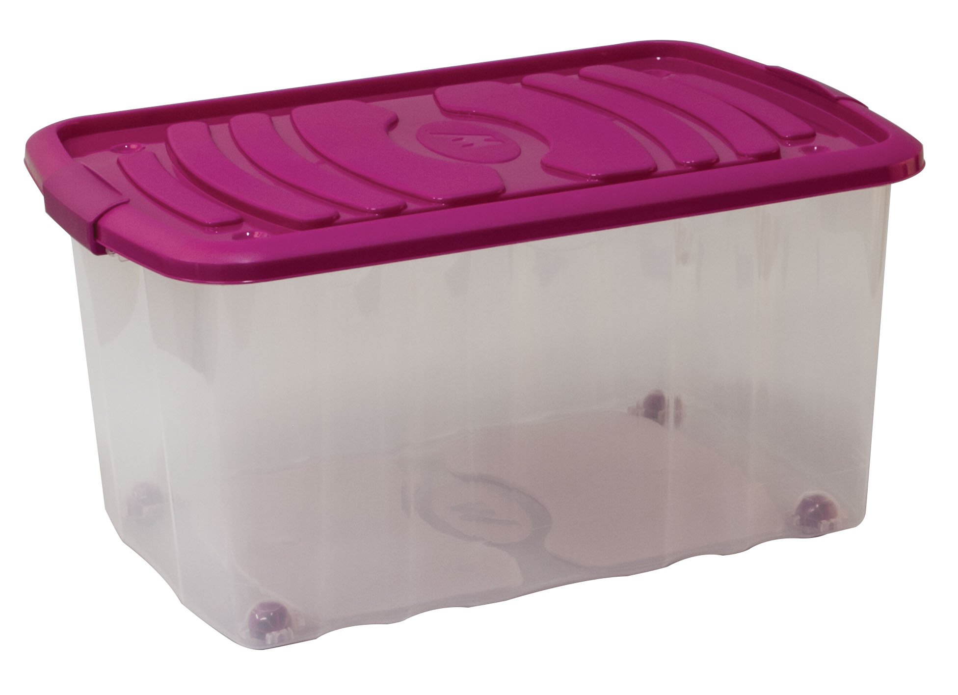 M-Home Rollbox mit Deckel, Clips und Rad, Fassungsvermögen: 45 Liter, Mehrfarbig, je Küche, Haushalt & Wohnen