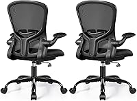 Vista 12 de FelixKing Sillas de escritorio de oficina, silla ergonómica de escritorio para PC con ruedas, soporte lumbar ajustable y altura, silla giratoria