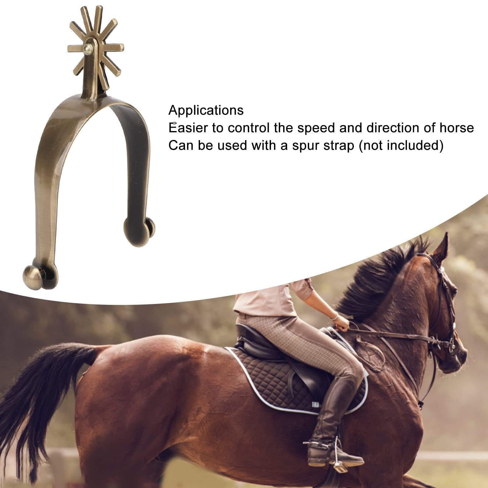 Speroni per Stivali da Cavallo, speroni da Cavallo Vintage Occidentali in Lega di Zinco con Accessori per Equitazione da Uomo