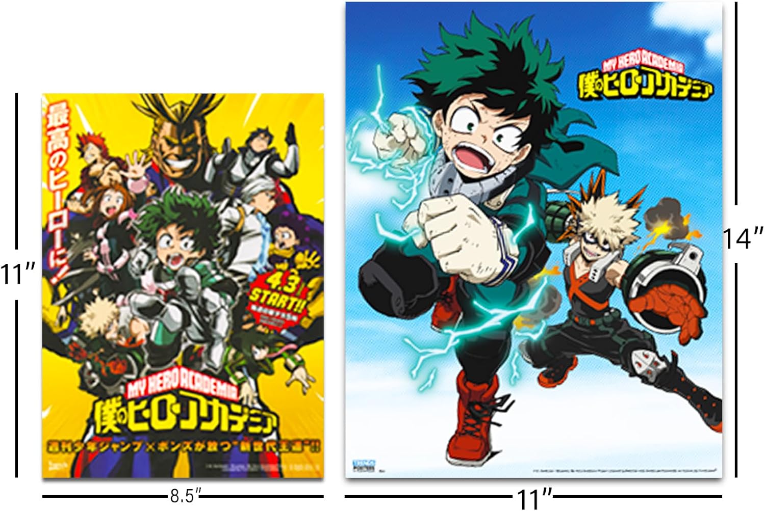 集英社 My Hero Academia Poster Set - Room Decor Bundle with 14 My Hero Academia Wall Art Posters 8" x 11" Plus More - Image 6