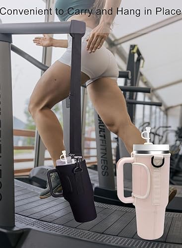 Miniatura 6 de Bolsa de transporte para botella de agua Stanley de 40 onzas con asa, accesorios de copa Stanley con correa ajustable para el hombro, cubierta de