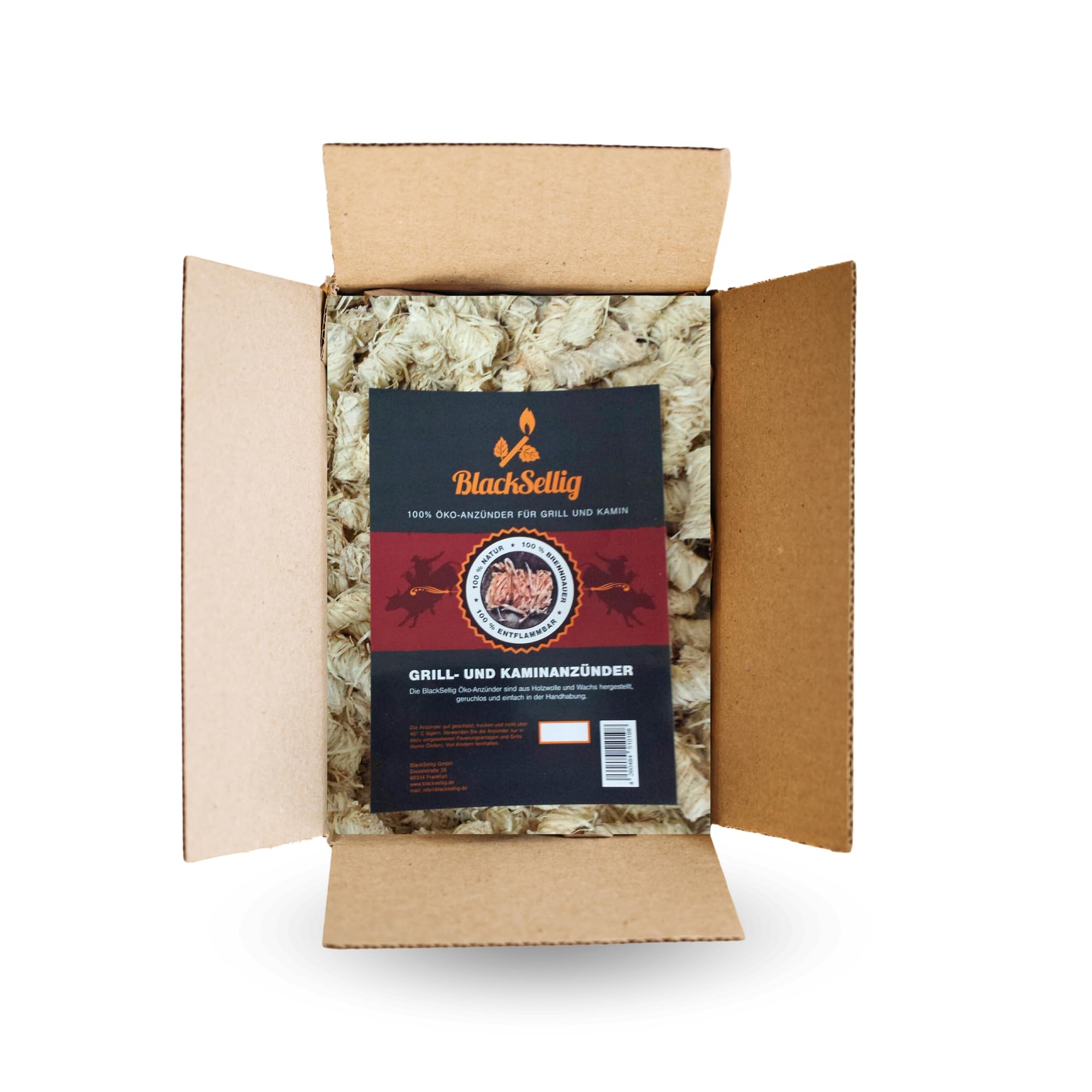 BlackSellig Lot De 250 Allume-feu En Laine Naturelle (environ 4 Kg