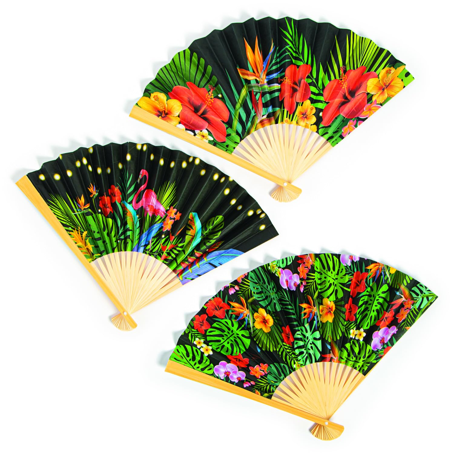 Amazon.com: Fun Express Tropical Nights Folding Hand Fans Tiki and