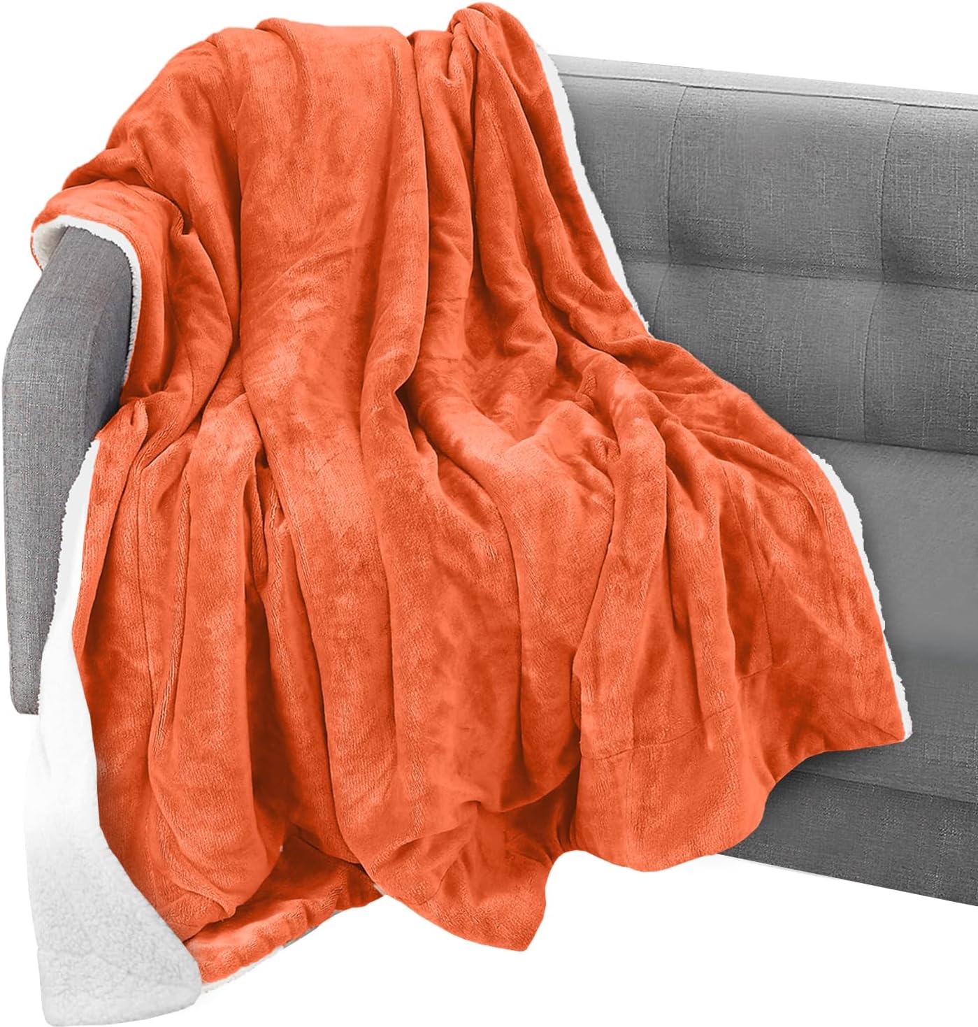 Elegant Comfort Throw Blanket, Reversible Sherpa Flannel