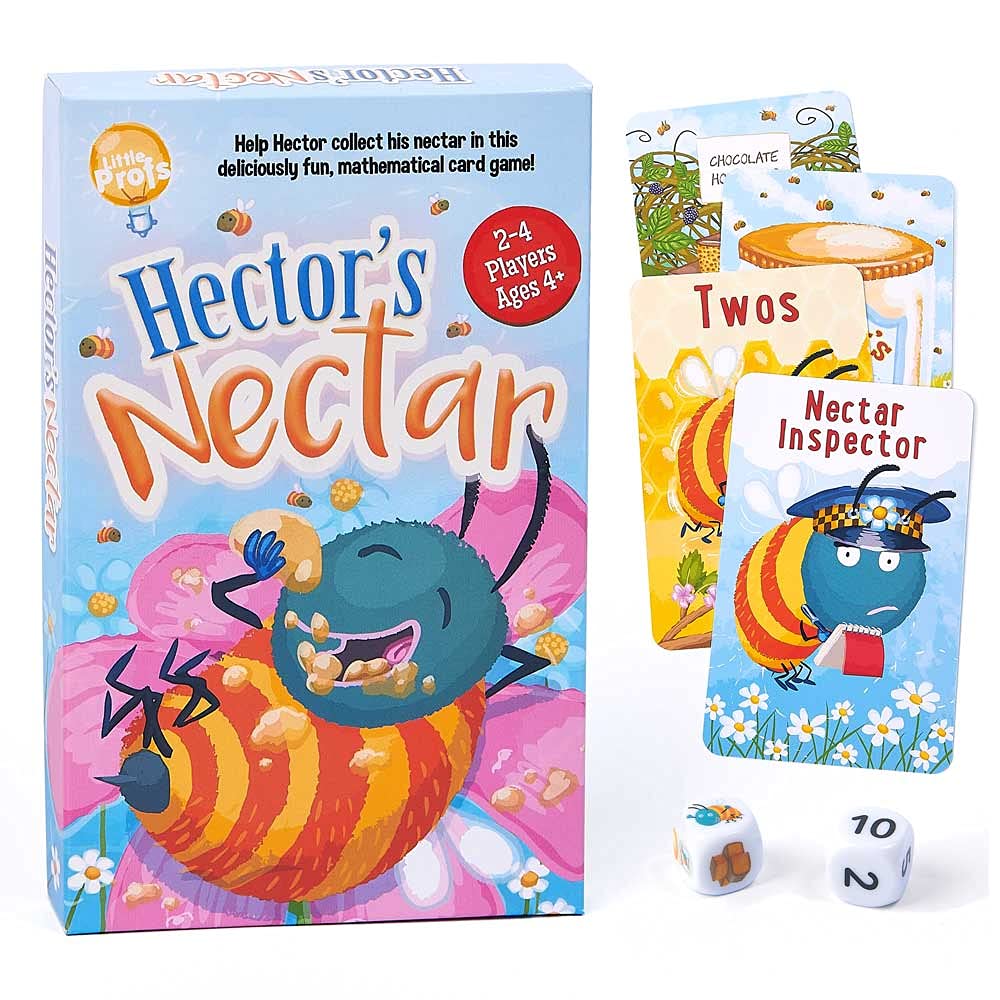 Little Profs Hectors Nectar Fun Educational Family Card Board Game with Dice. Children’s/Kids Educational Games for Learning Maths, counting, addition, KS1 4, 5, 6 & 7 Year Olds