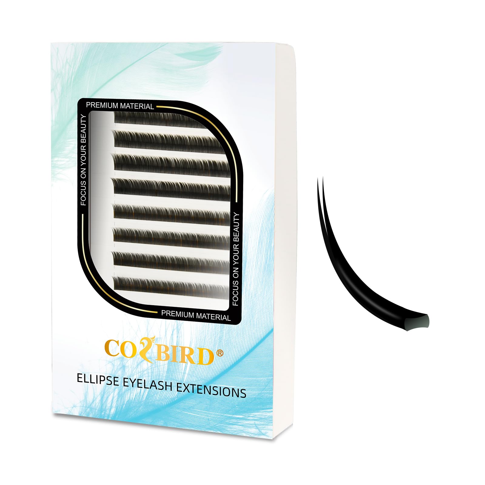 COZBIRD Bottom Lash Extension Eyelash Extensions Flat Ellipse 0 20 J curl 5mm 6mm 7mm Mix Tray Natural