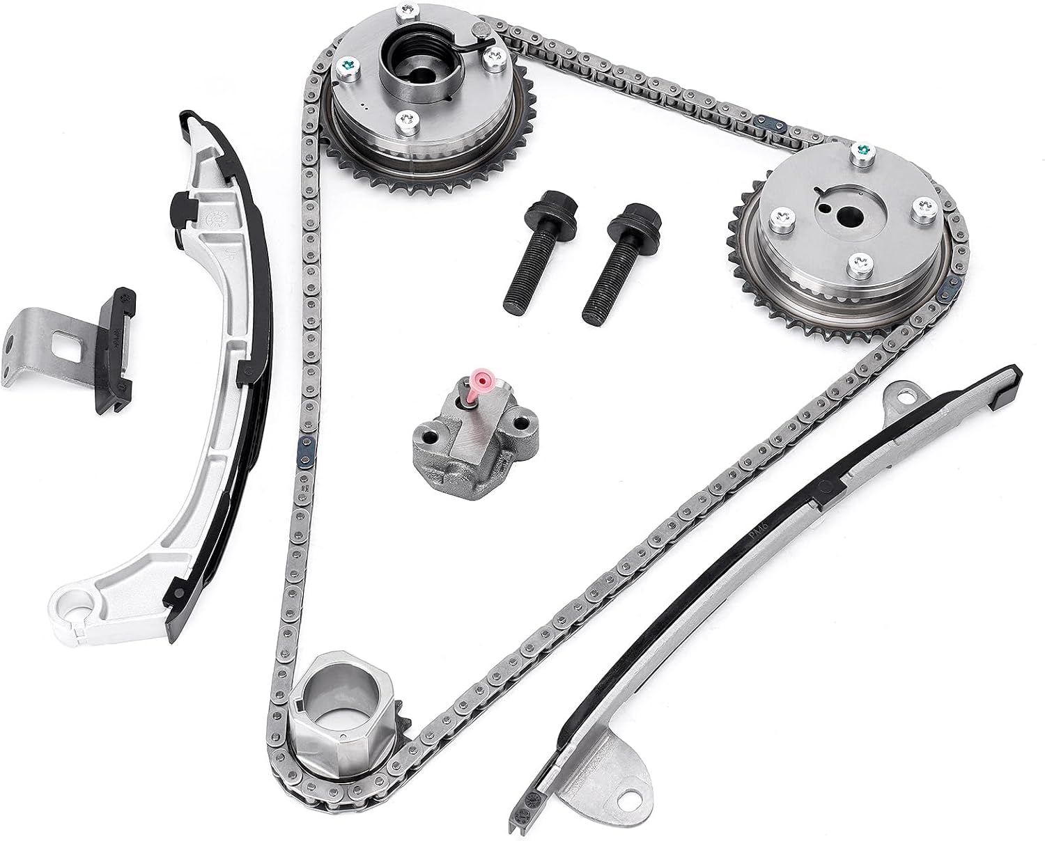 Timing Chain Kit with Guide Tensioner VVT Sprocket Compatible with Toyota Camry Highlander RAV4 Sienna Avalon Venza 2.5L 2.7L Replace# 13070-0V010 13050-0V010