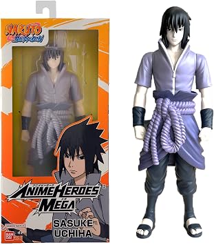 Bandai Uchiwa Sasuke Large Anime Heroes Action Figure - Naruto Shippuden - Anime Heroes Mega Figure 30cm