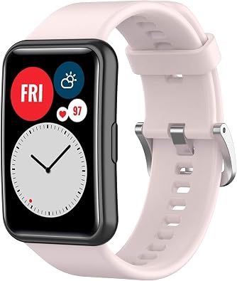 INF Bracelet Compatible with Huawei Watch Fit TIA-B09/TIA-B19, Watch Bands with Anti-Slip Buckle Silicone Watch Band Replacement Strap for Men Women
