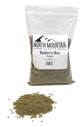 North Mountain Supply Pellets de cera de bayberry, ideal para hacer velas, huele a Navidad, bolsa de 1 libra