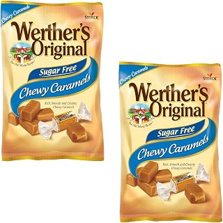 Sugar Free Chewy Caramels - Pack of 2-1.46 Oz Bags - Rich, Smooth and Creamy Chewy Caramels - Perfect for Sharing