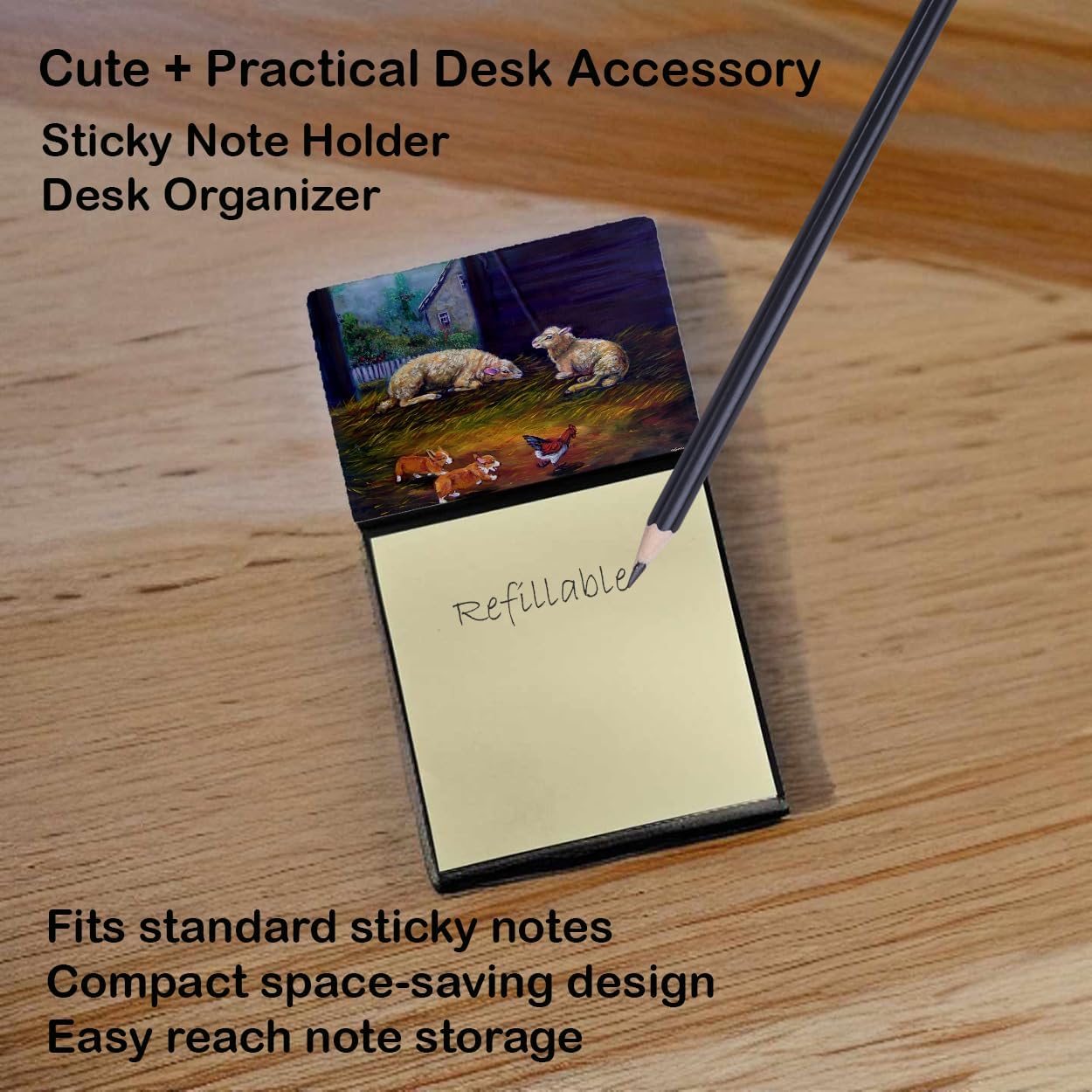 Caroline's Treasures Desk Artwork Notepad Holder, Multicolor (7322SN) image 2