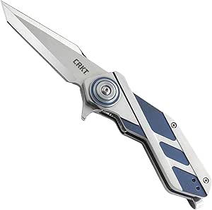 CRKT Deviation Folding Pocket Knife: Distinctive, Futuristic Design, Dual Blade Finish, Tanto Point, IKBS Ball Bearing Pivot, Liner Lock, Two Tone Handle, Reversible Pocket Clip 2392