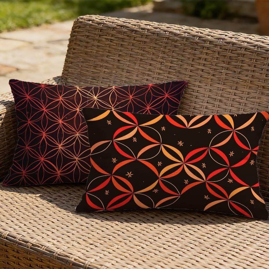 Housses de coussin de jardin 80x100 cm imperméables lot de 2 noir M-P110