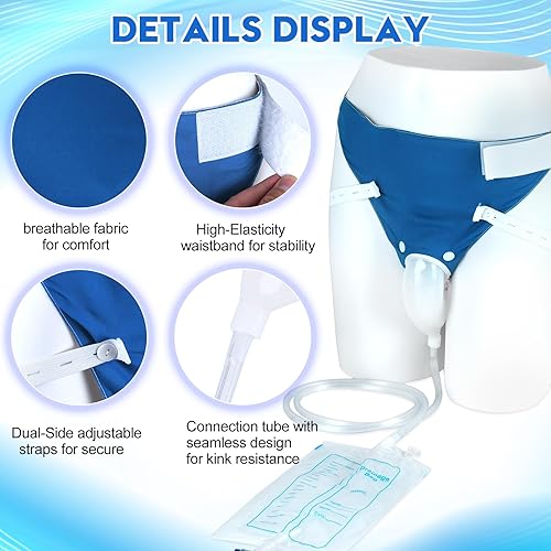 Miniatura 5 de El kit de bolsa de orina portátil incluye bolsas a prueba de fugas de 33.8 fl oz67.6 fl oz, tubo de 1.2M y pantalones de soporte transpirables