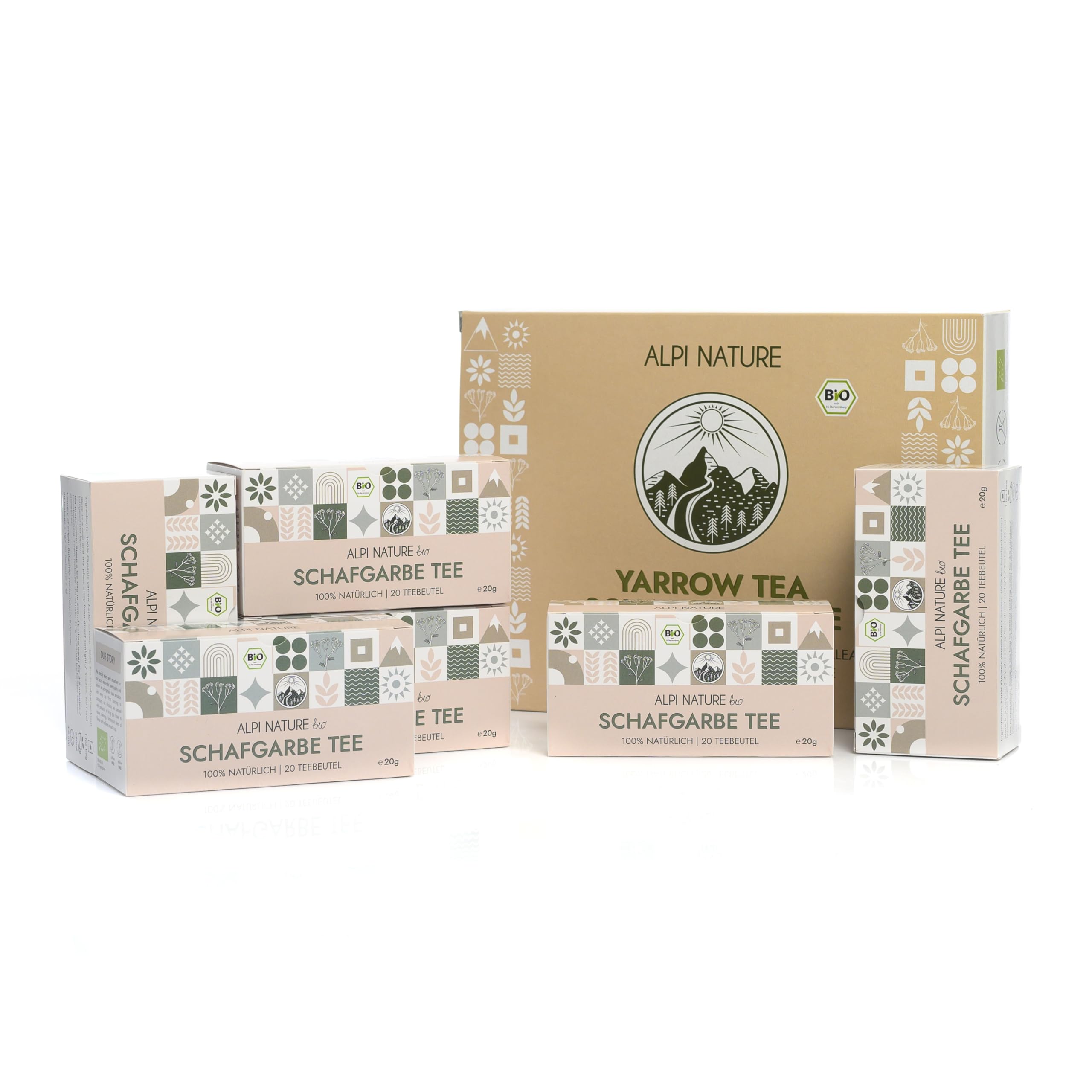 Alpi Nature Schafgarbe Tee BIO, 120 Beutel, 120g (6 Schachteln mit 20 Teebeutel à 1g), Schafgarbe getrocknet für Kräutertee, Schafgarbentee und Schafgarbenkraut Tee