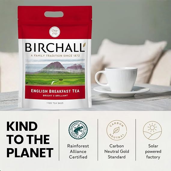 Birchall English Breakfast Black Tea Bags, 1 Bag x 1100 Plant-Based Teabags