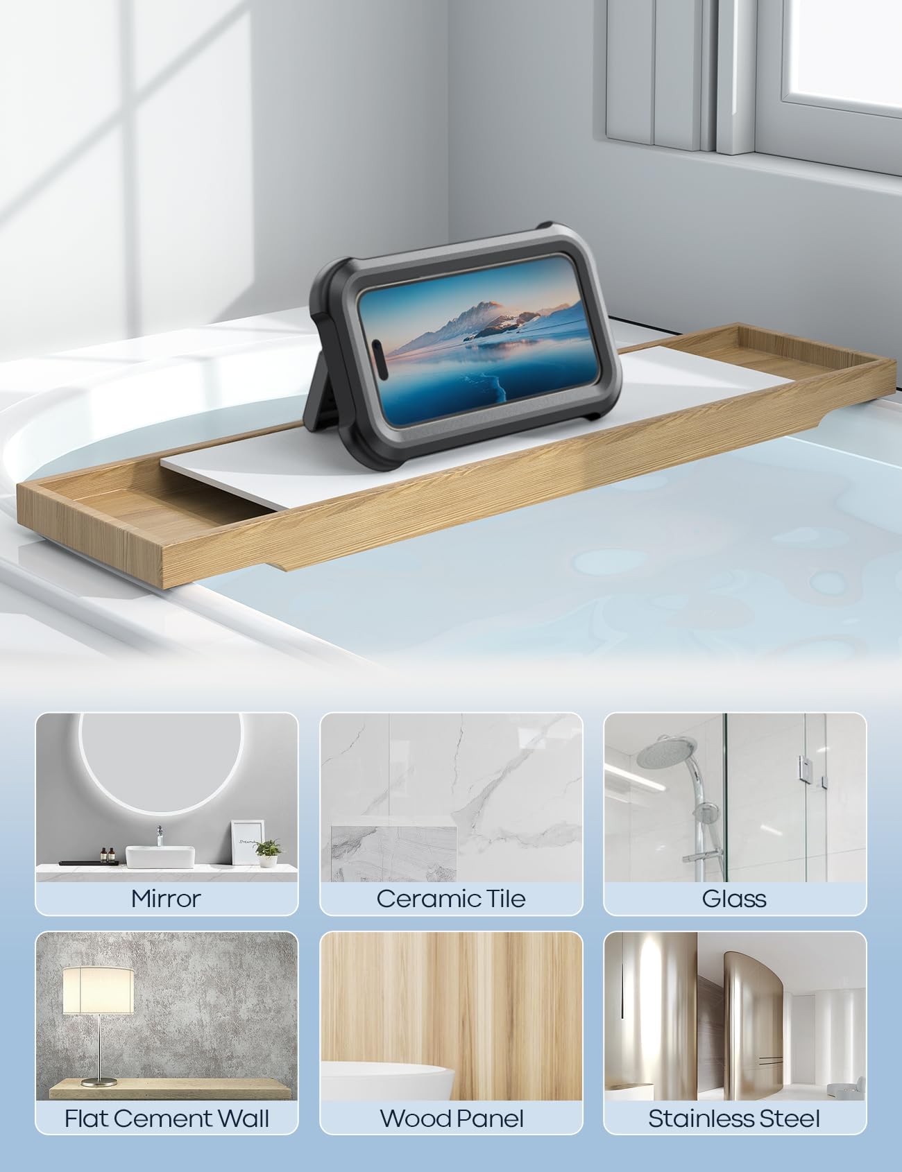 Supporto Telefono Doccia Impermeabile IPX5 | Touch Screen HD 480° Regolabile | Per Telefoni Fino A 7 Pollici - Foto 12