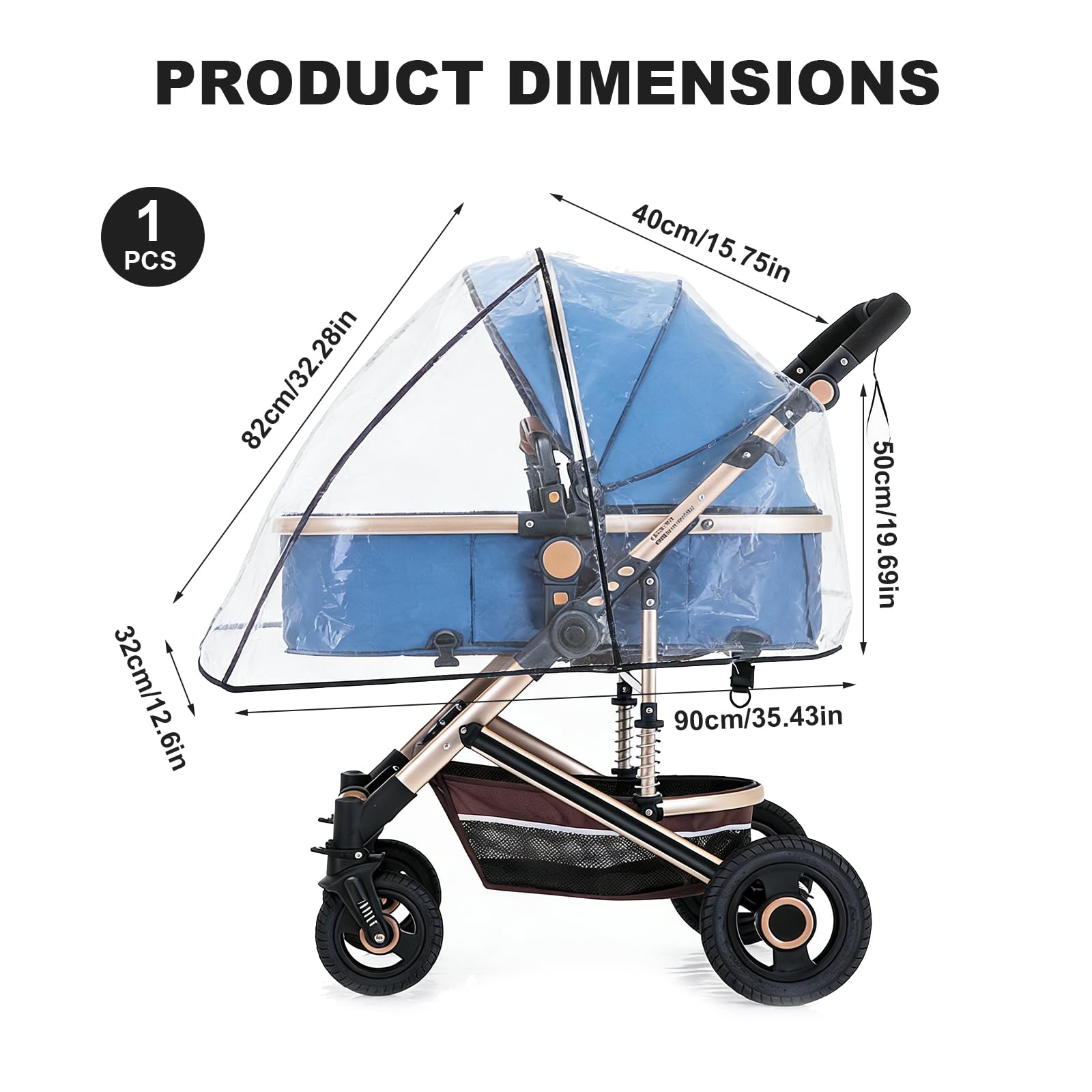 Universal Rain Cover for Pushchair Pram Wind Shield - Image 2