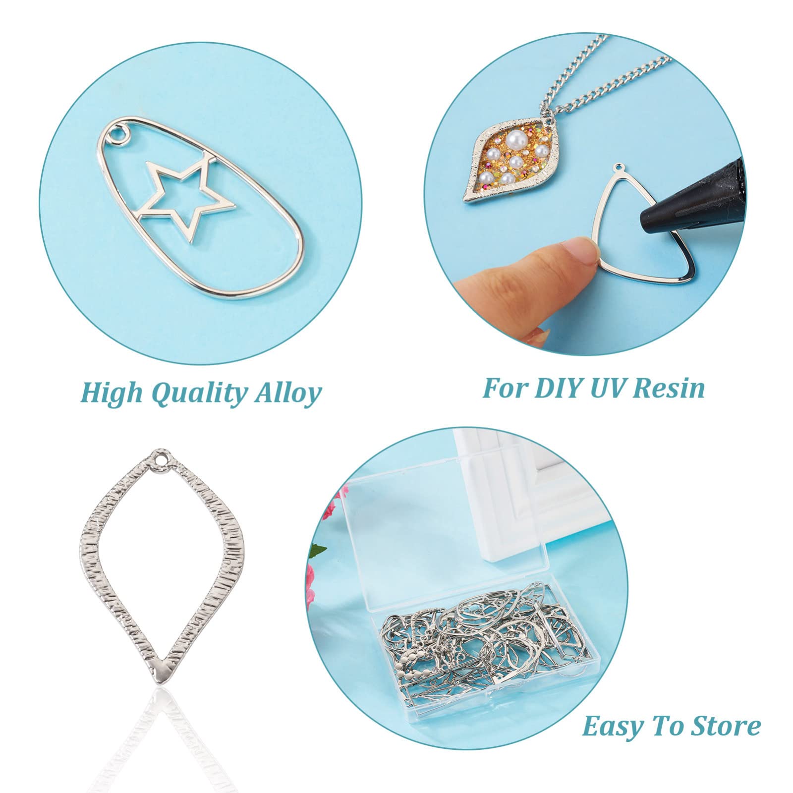 Legering Hangers Met Holle Frame Voor Het Maken Van Hars Sieraden Pandahall