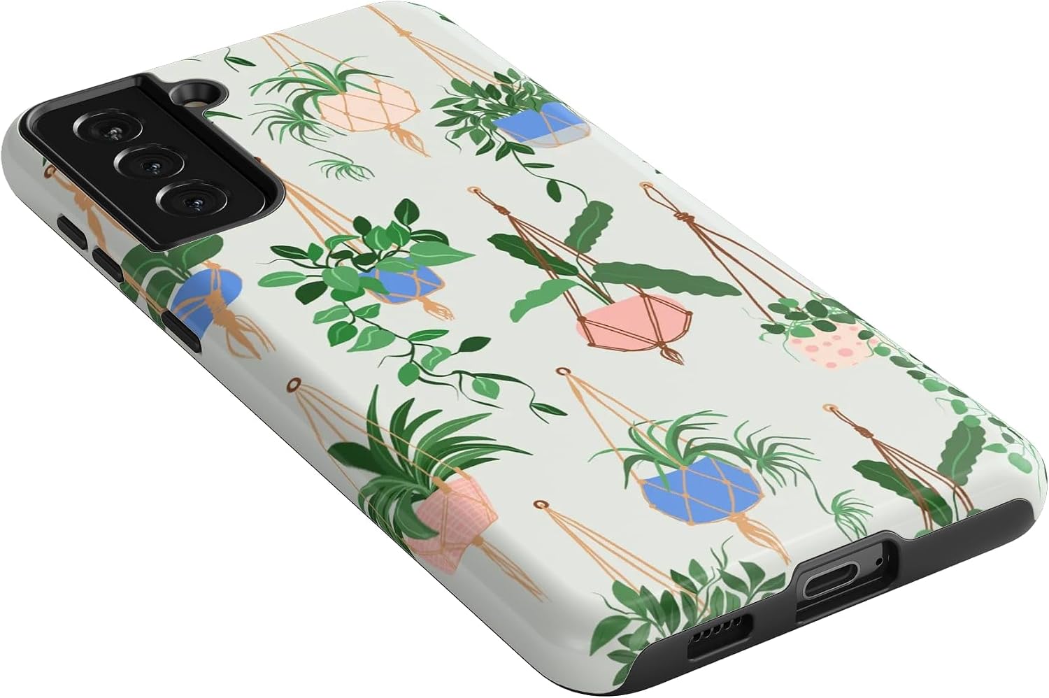 Casely Galaxy S21 Case | Hanging Around | Potted Plants Floral | Essential Slim Dual-Layer Protective Design