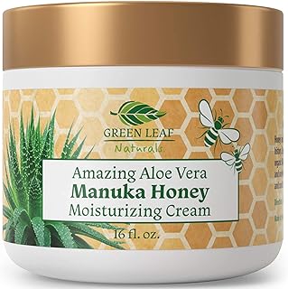 Manuka Honey Eczema Cream Moisturizing Lotion Fragrance Free For Psoriasis Relief - Itchy, Dry Skin Rash Ointment - Skin Soothing Moisturizer - Body & Face Cream - Kids & Adults 16oz