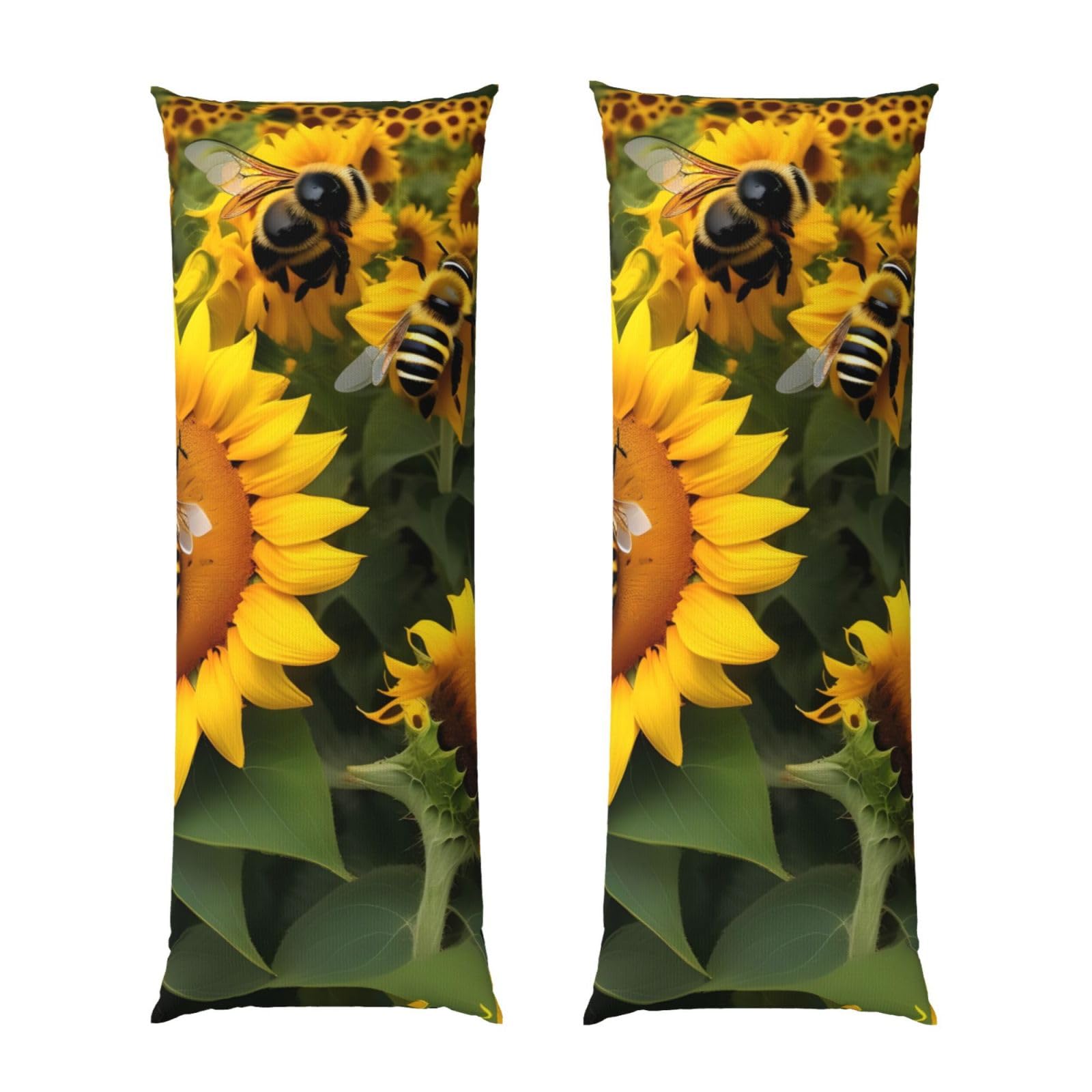 Housse de coussin de corps imprimé fleurs traversin ultra doux